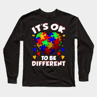 It's OK To Be Different Autism Awareness Heart Long Sleeve T-Shirt